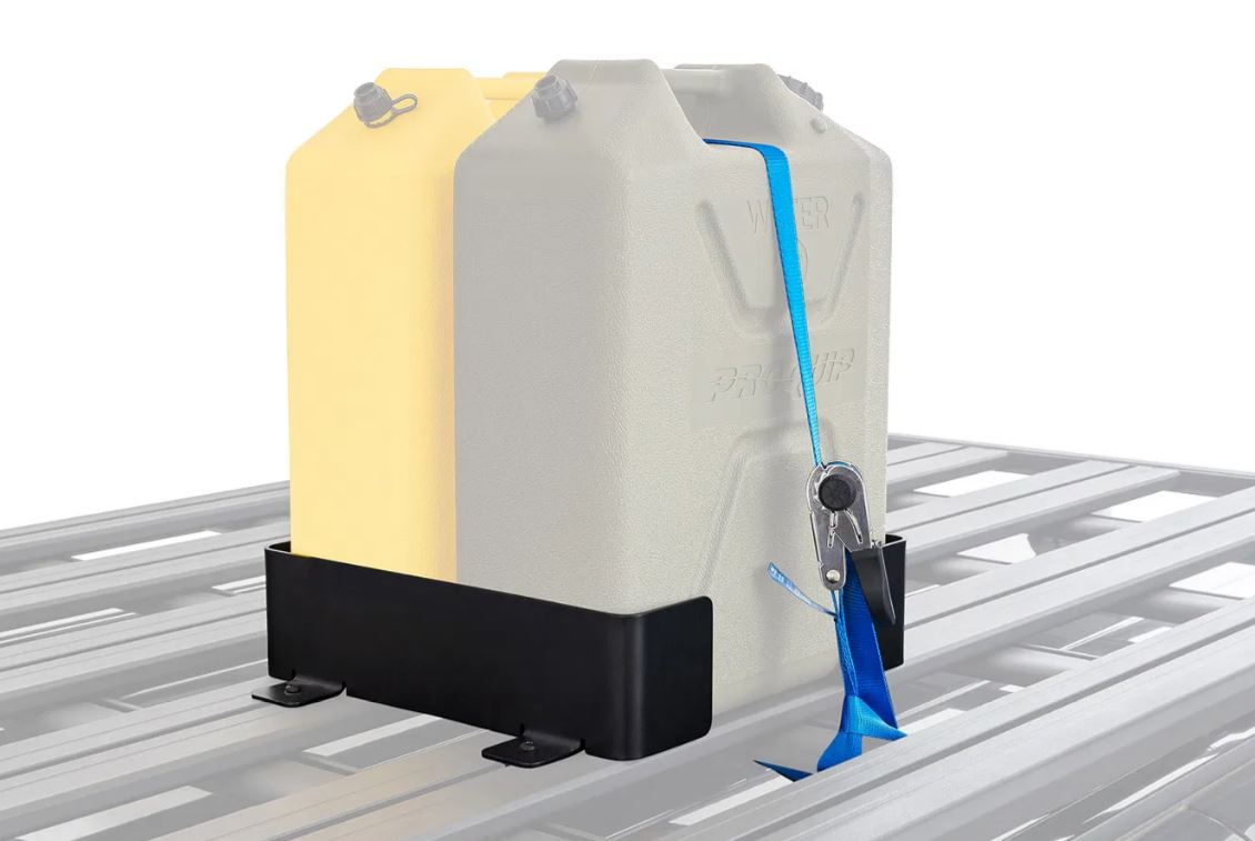 Rhino Rack Doppel Kanisterhalter inkl. "Zwifloc" und Zurrgurt