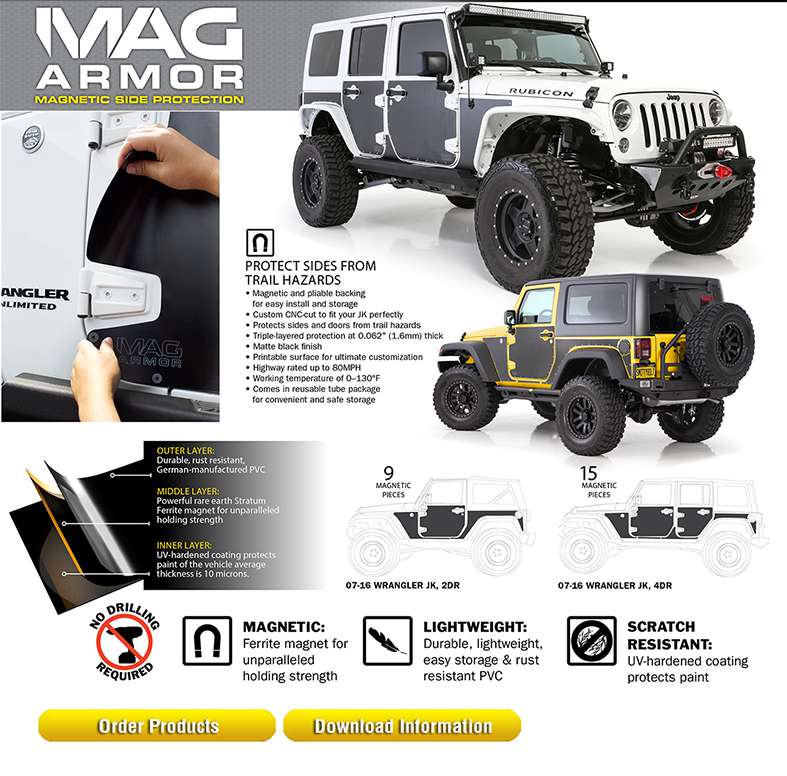 MAG magnetischer Karosserie Schutz Jeep Wrangler