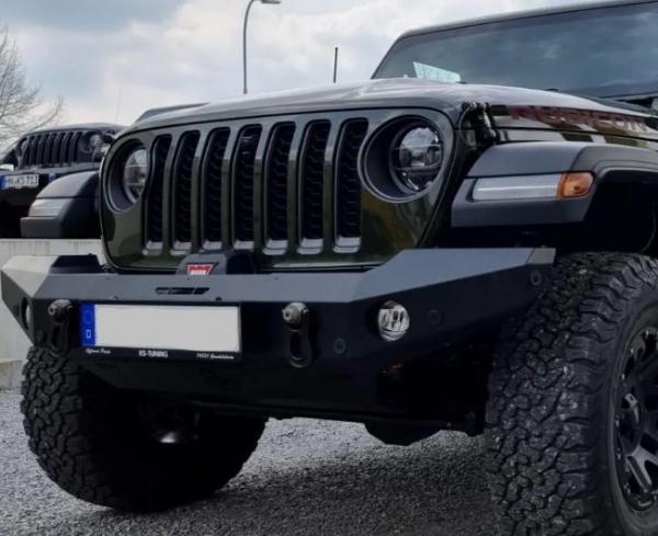 Doppelrohr-Frontstoßstange Stahl schwarz passend für Jeep Wrangler JL