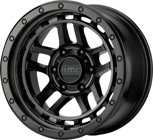 KMC - KM540 Recon Felge 17" x 8,5" ET+18 Schwarz / Rot-Schwarz für Wrangler JK & JL